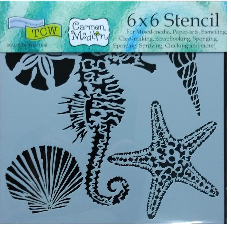 The Crafter's Workshop 3 Crafters Workshop Mixed Media Stencils Set| for Arts, Card Making, Journaling, Scrapbooking | 6 Inch x 6 Inch Templates | Sea Creatures, Octopus, Sea Turtles - Image 2